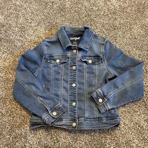 Cat & Jack size xl 14 long sleeve button up medium wash soft girls denim jacket